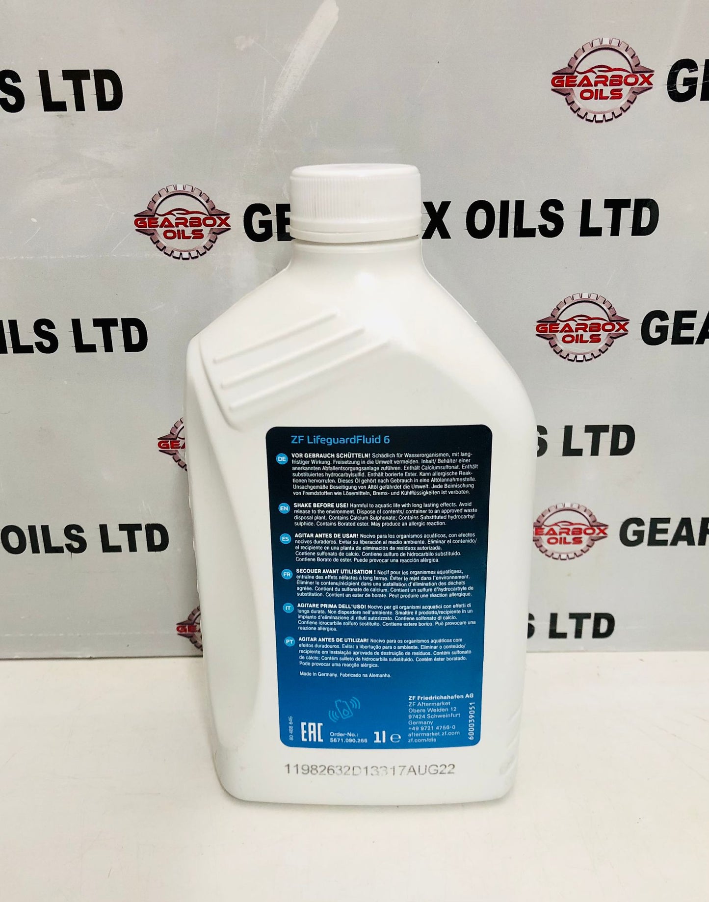 GENUINE BMW JAGUAR LAND ROVER ZF LIFEGUARD 6 FOR 6 SPEED AUTOMATIC TRANSMISSION 6HP19 , 6HP21 , 6HP26 , 6HP28 TRANSMISSION OIL 7 LITRE