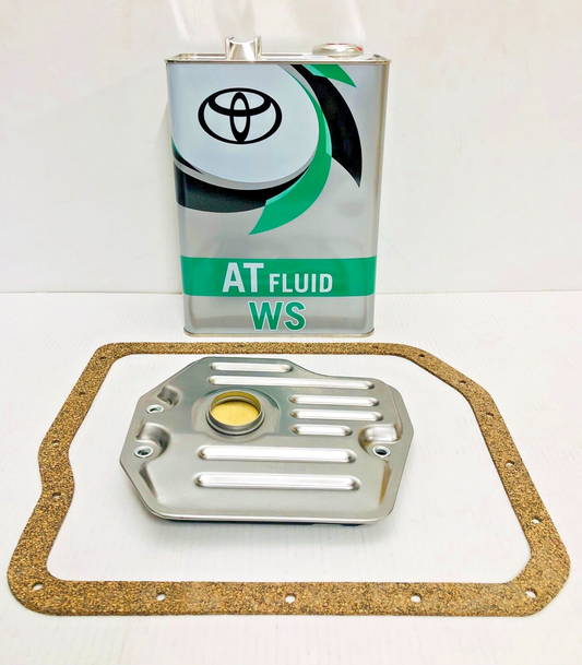 GENUINE TOYOTA ATF WS FLUID AUTO GEARBOX OIL FILTER GASKET OIL 4L U140E U141E TRANSMISSION SERVICE KIT